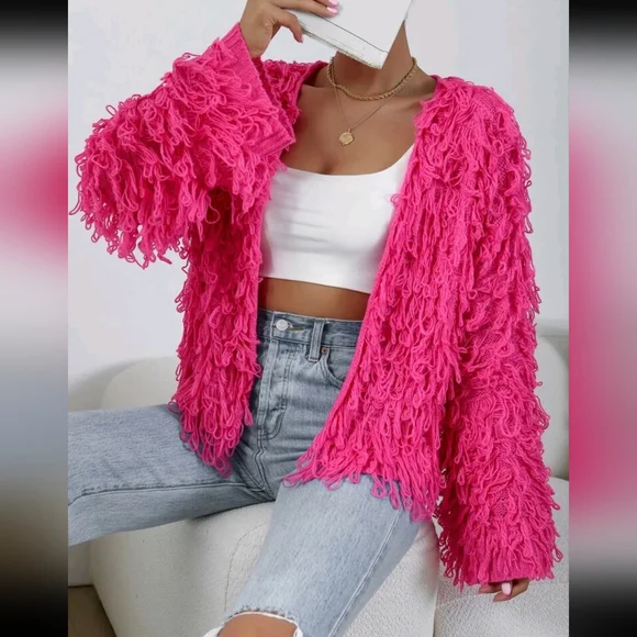 Allurite Shaggy Knit Duster Cardigan - Picture 4 of 9